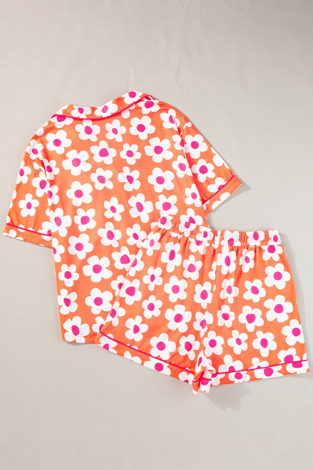Pocketed Flower Half Sleeve Top and Shorts Lounge Set by SYNZ