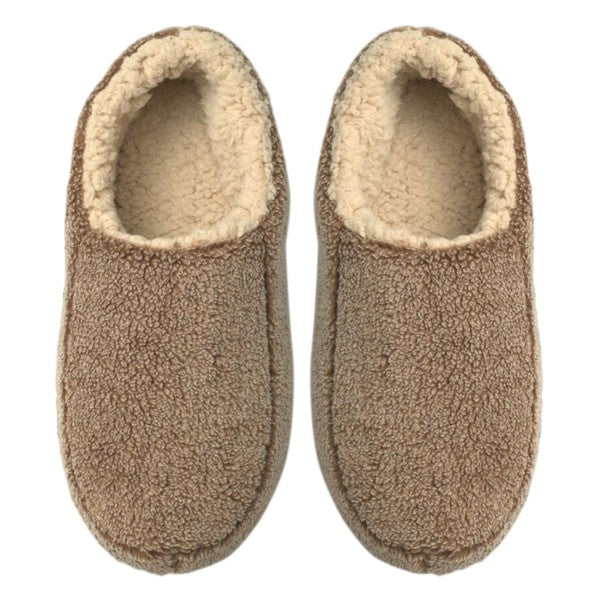 Sherpa Tan - Men's Cozy Sherpa House Slippers by Oooh Yeah Socks