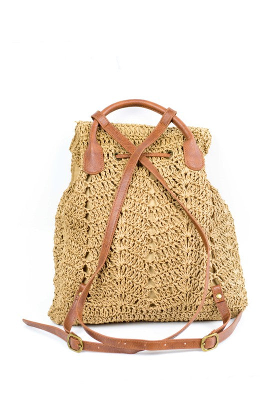 Woven Straw Backpack by Aili's Corner
