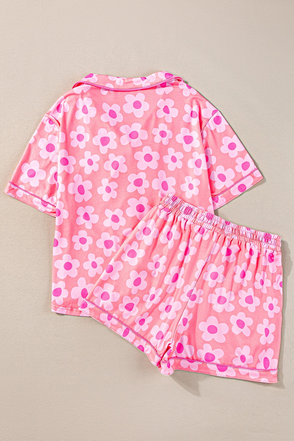 Pocketed Flower Half Sleeve Top and Shorts Lounge Set by SYNZ
