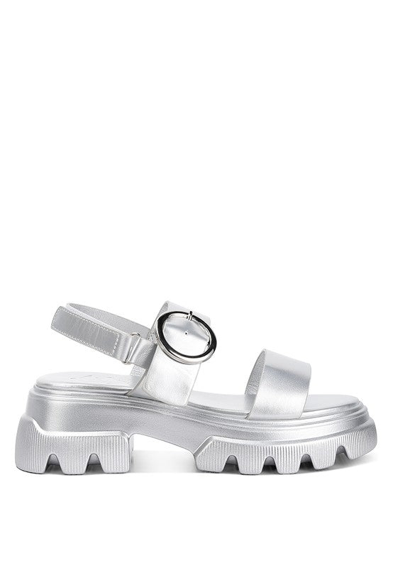 Silas Metallic Chunky Sandals by Rag Company