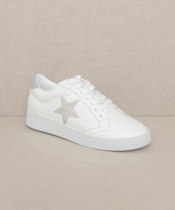 Women's Shoe Kicks Glitter Star White Sneakers