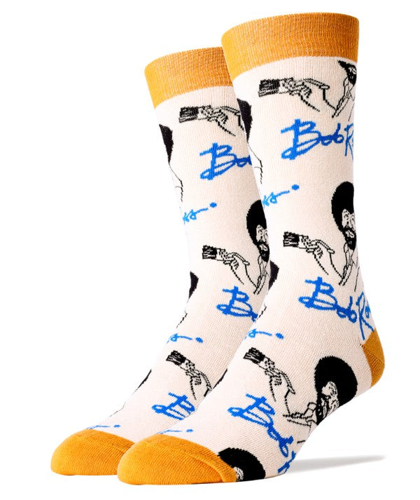 It's Bob Ross - Men's Cotton Crew Funny Socks by Oooh Yeah Socks