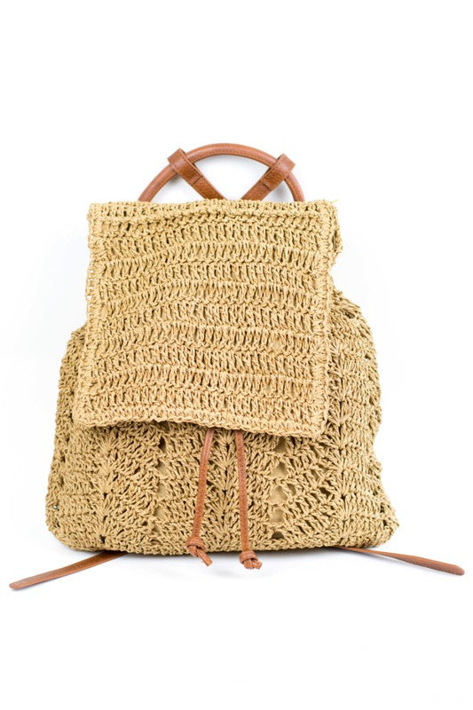 Woven Straw Backpack by Aili's Corner