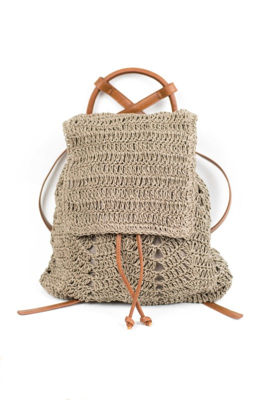 Woven Straw Backpack by Aili's Corner