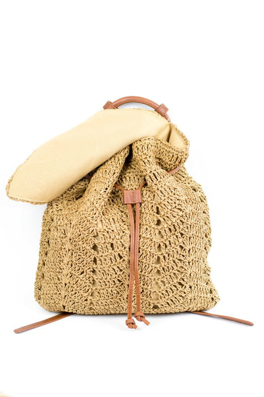 Woven Straw Backpack by Aili's Corner