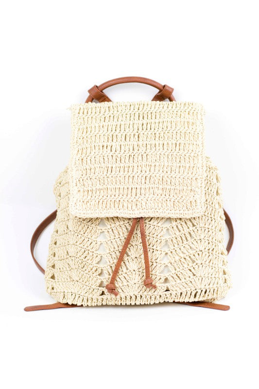 Woven Straw Backpack by Aili's Corner