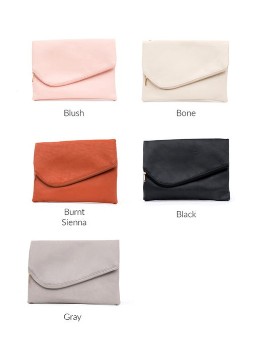 Foldover Envelope Clutch with Removable Wristlet by Aili's Corner