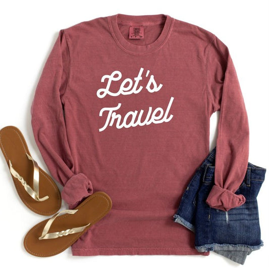 Let's Travel Comfort Long Sleeve Tee by Ocean and 7th