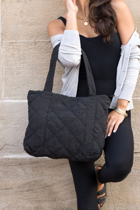 Quilted Puffed Tote by Aili's Corner