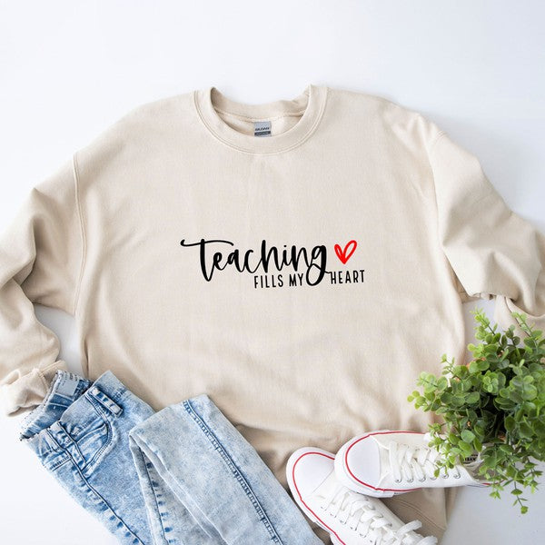 Teaching Fills My Heart Graphic Sweatshirt by Olive and Ivory