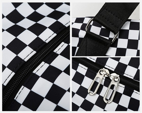 Checker Weekend Travel Luggage Tote Bag by Dani & EM