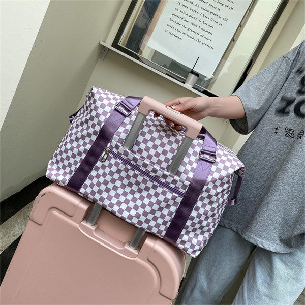 Checker Weekend Travel Luggage Tote Bag by Dani & EM