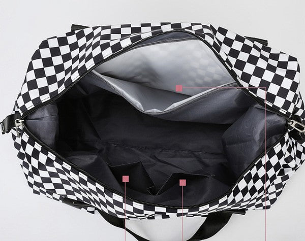 Checker Weekend Travel Luggage Tote Bag by Dani & EM