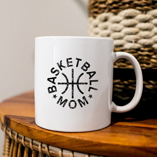 Basketball Mom Distressed Ceramic Coffee Mug by City Creek Prints