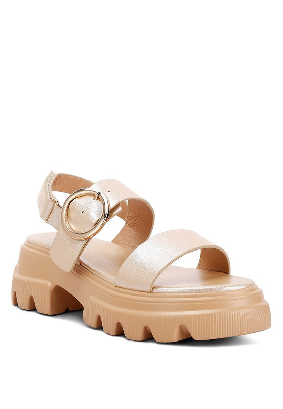 Silas Metallic Chunky Sandals by Rag Company