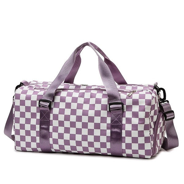 Checker Weekend Travel Luggage Tote Bag by Dani & EM