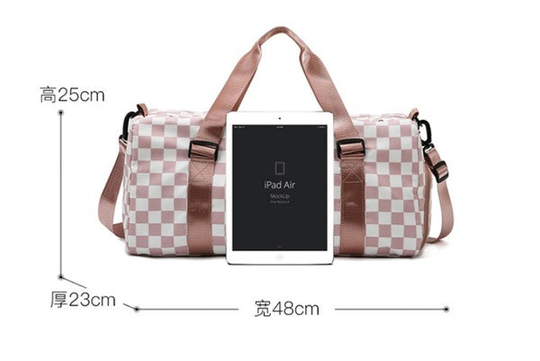 Checker Weekend Travel Luggage Tote Bag by Dani & EM