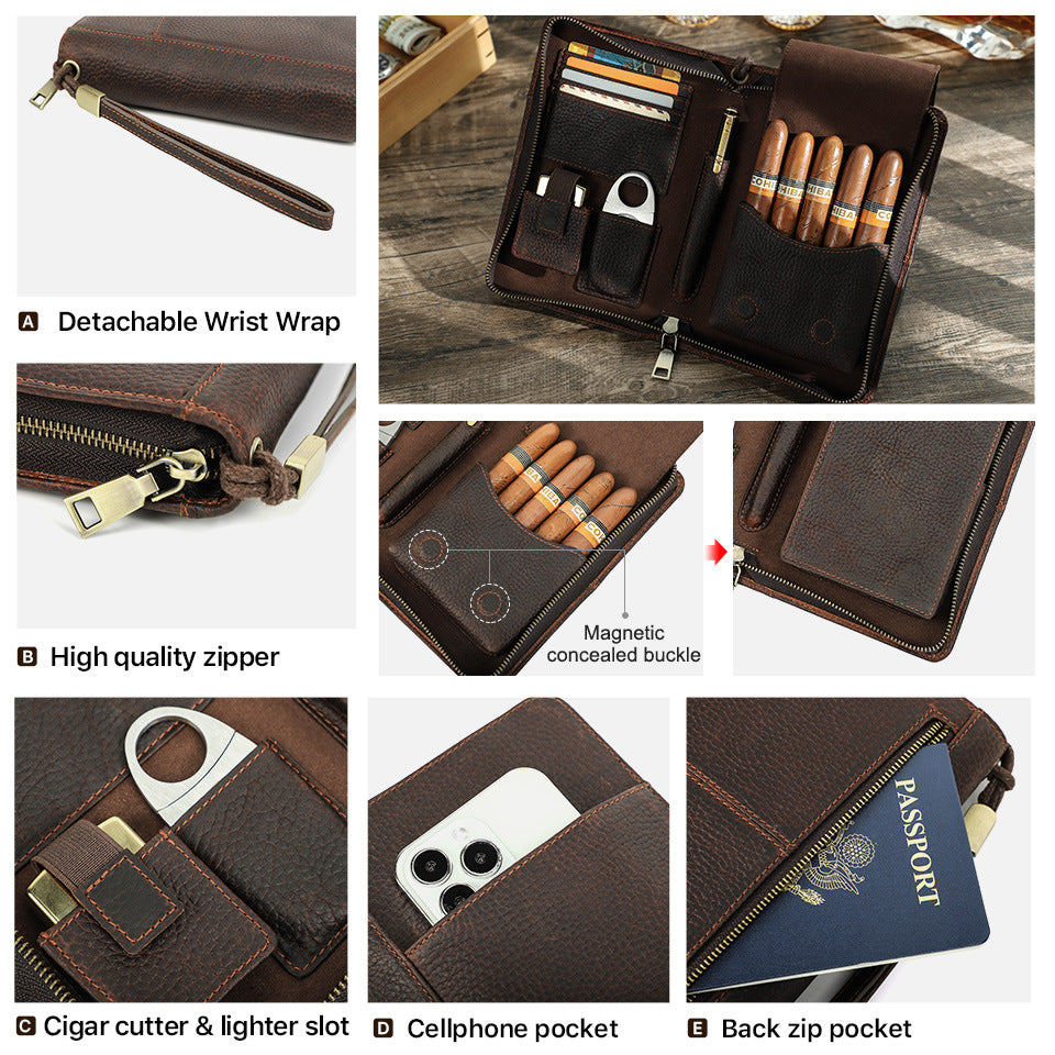 Cigar Leather Case For Travel