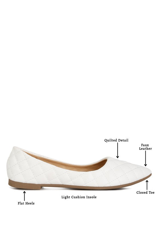 Rikhani Quilted Detail Ballet Flats by Rag Company