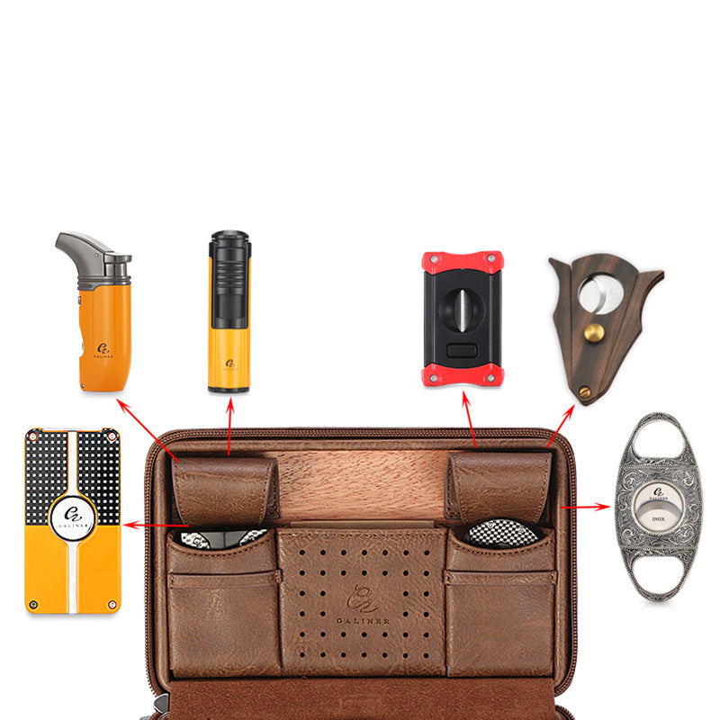 Portable Cigar Humidor & Tool Set Holder by Galiner