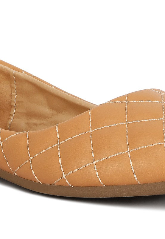 Rikhani Quilted Detail Ballet Flats by Rag Company