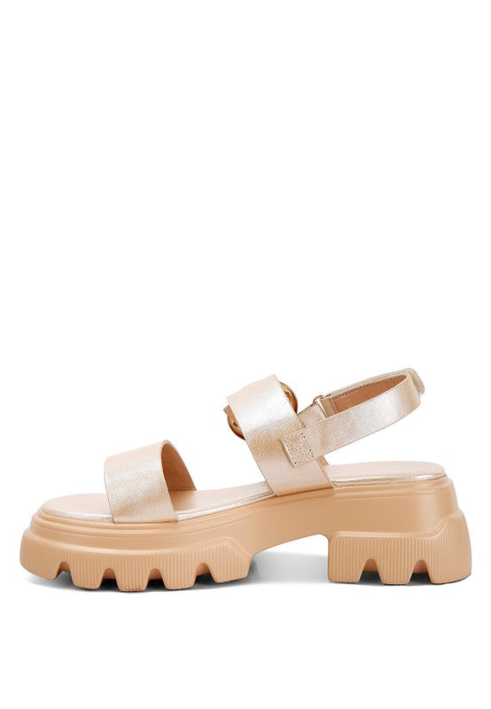 Silas Metallic Chunky Sandals by Rag Company