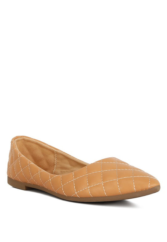 Rikhani Quilted Detail Ballet Flats by Rag Company