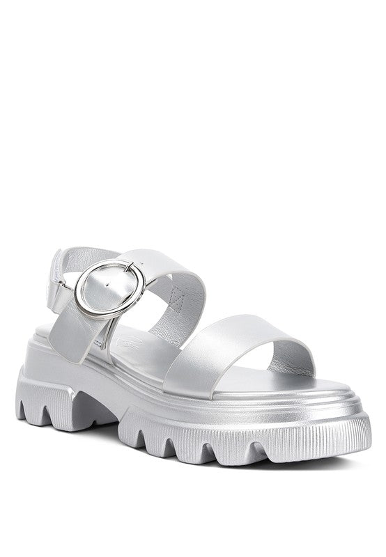 Silas Metallic Chunky Sandals by Rag Company