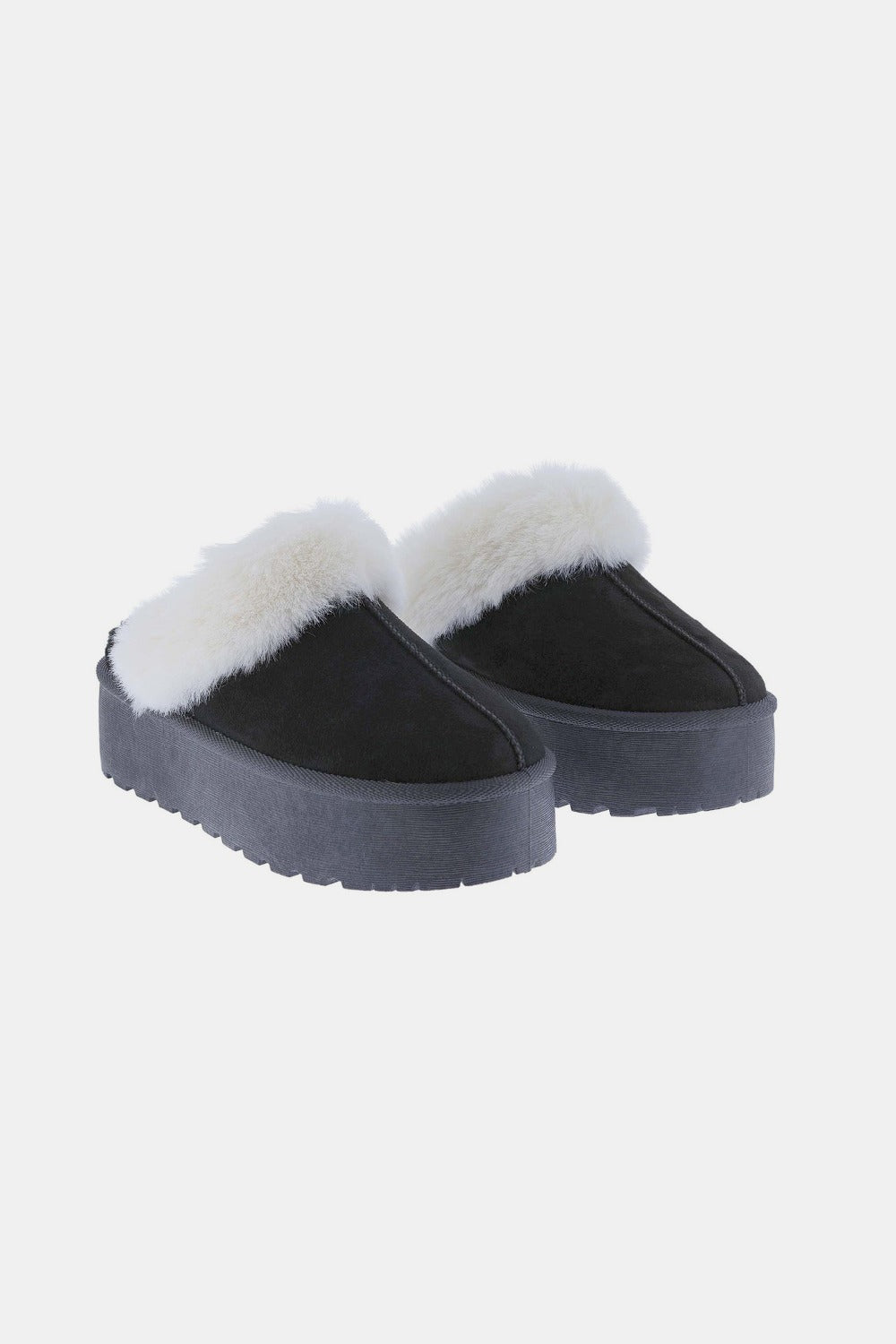 Bottom Fur Trim Snow Slippers by Weeboo