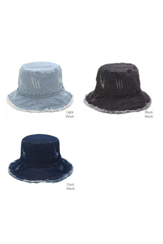 Denim Bucket Hat by Aili's Corner