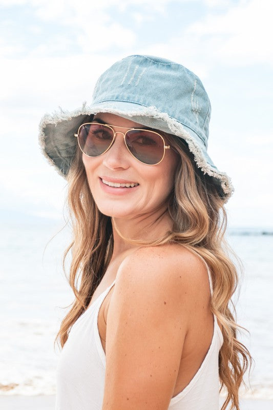 Denim Bucket Hat by Aili's Corner