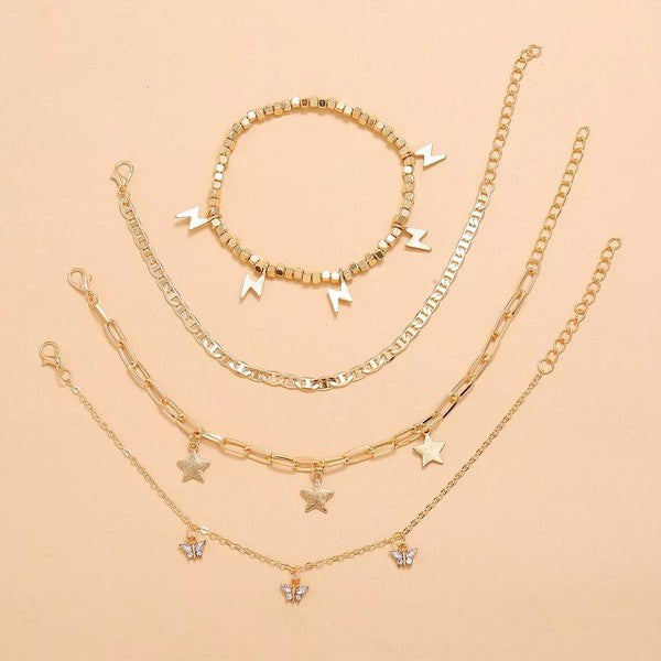 Trendy Player Anklet Set