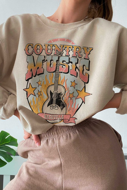 Country Music Nashville Plus Size Women's Graphic Sweatshirt by A Blush Co