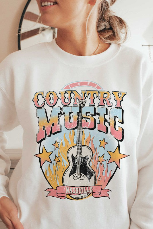 Country Music Nashville Plus Size Women's Graphic Sweatshirt by A Blush Co