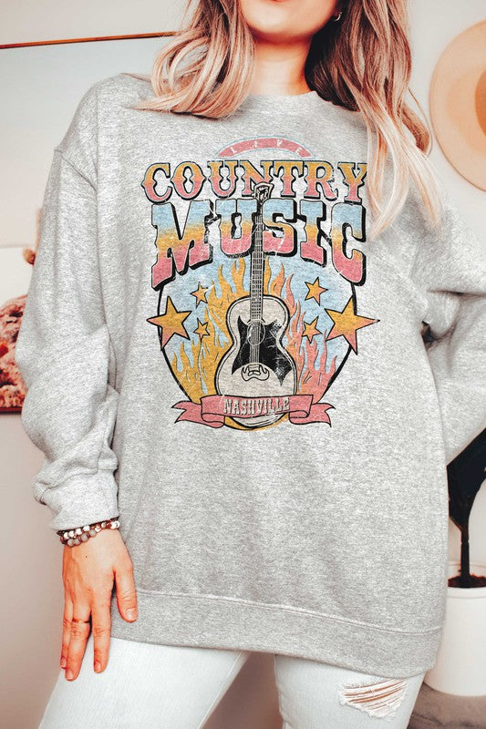 Country Music Nashville Plus Size Women's Graphic Sweatshirt by A Blush Co