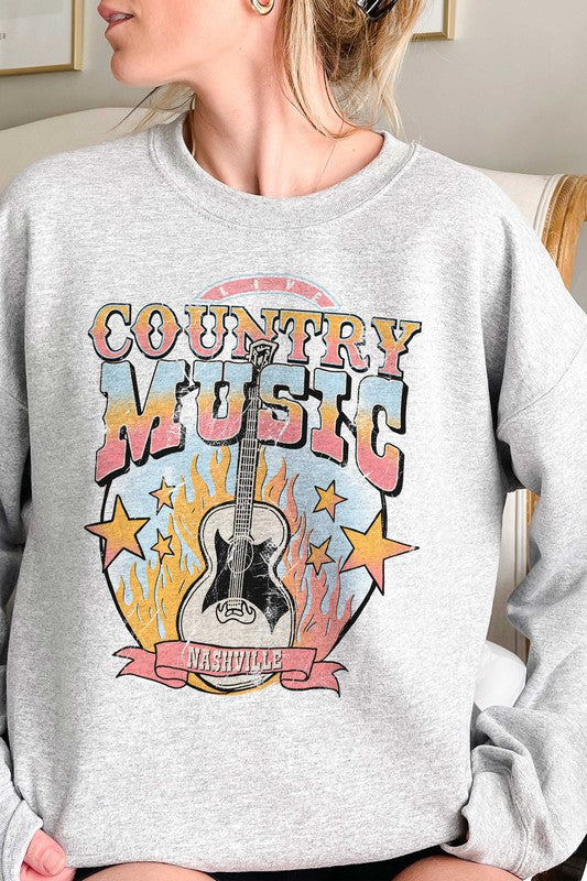 Country Music Nashville Plus Size Women's Graphic Sweatshirt by A Blush Co