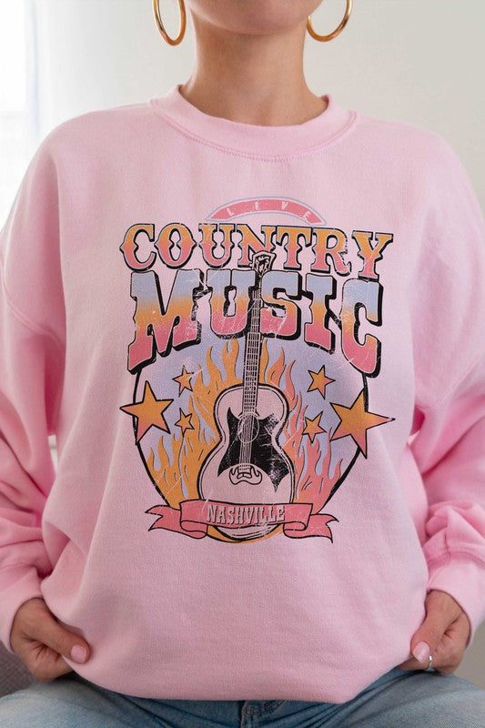 Country Music Nashville Plus Size Women's Graphic Sweatshirt by A Blush Co