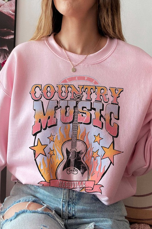 Country Music Nashville Plus Size Women's Graphic Sweatshirt by A Blush Co