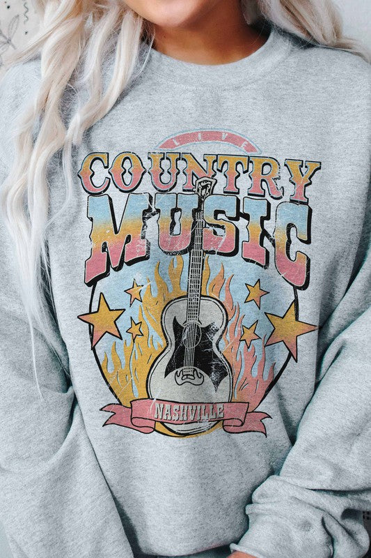 Country Music Nashville Plus Size Women's Graphic Sweatshirt by A Blush Co