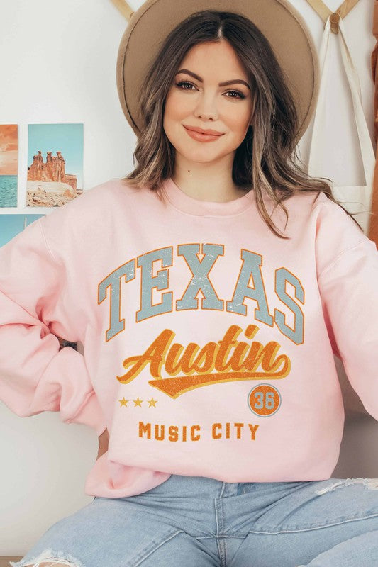 Austin Texas Music City Women's Graphic Sweatshirt by WKNDER