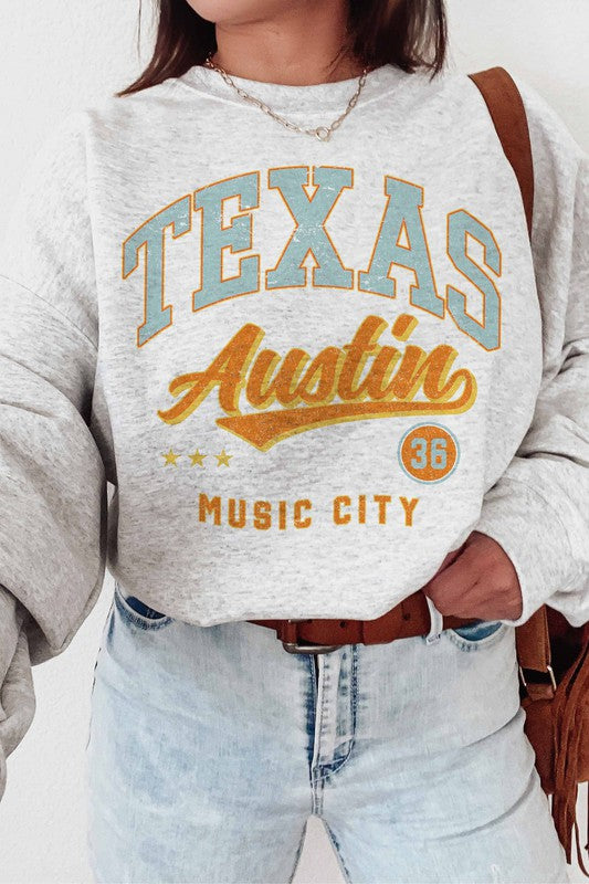 Austin Texas Music City Women's Graphic Sweatshirt by WKNDER