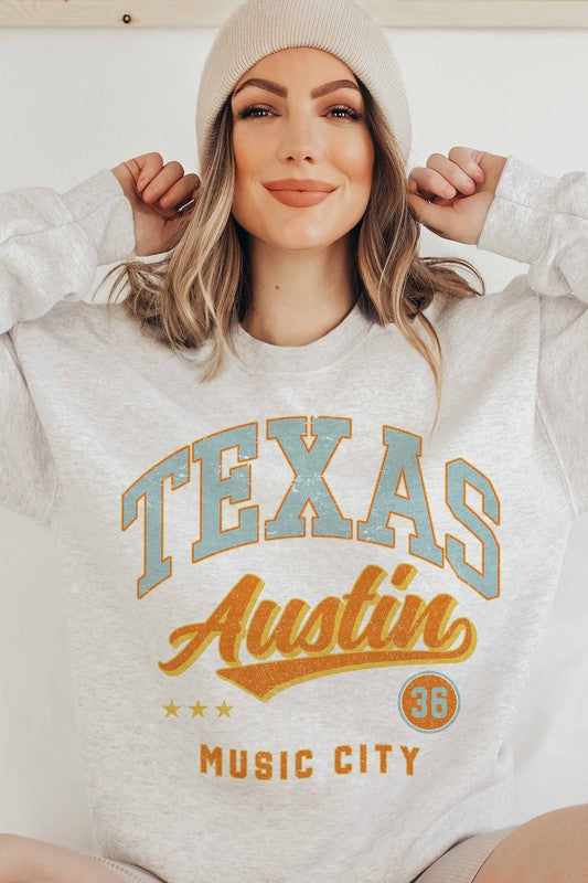 Austin Texas Music City Women's Graphic Sweatshirt by WKNDER