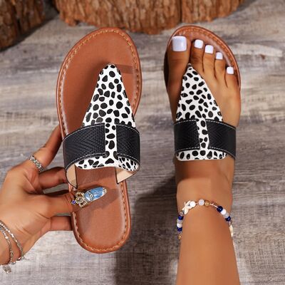 Animal Print Open Toe Sandals by Trendsi
