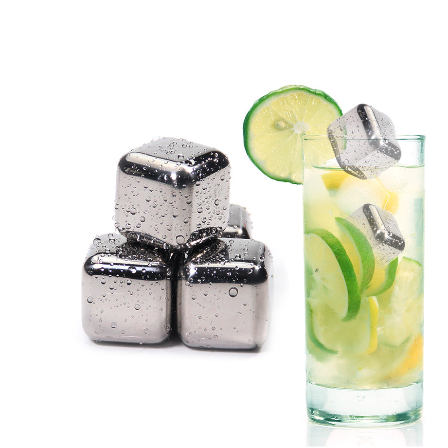 Stainless Steel Ice Cube, Reusable Chilling Stones for Whiskey