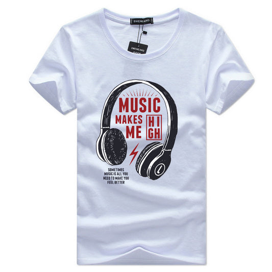 Music Makes Me High Men's Graphic Tee by Illustrated Society